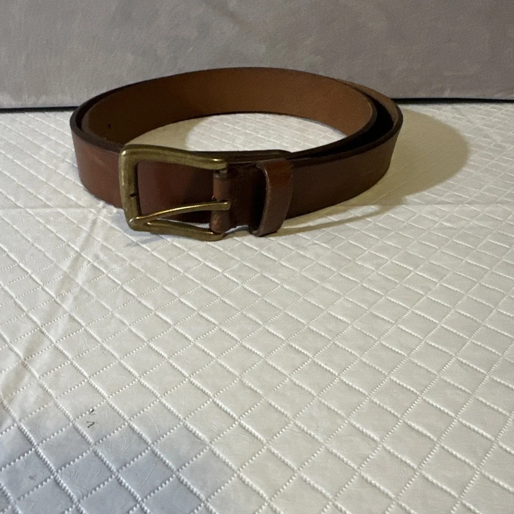Brown Genuine Leather Belt‎ - Men's Size 42 Preowned Dress Casual